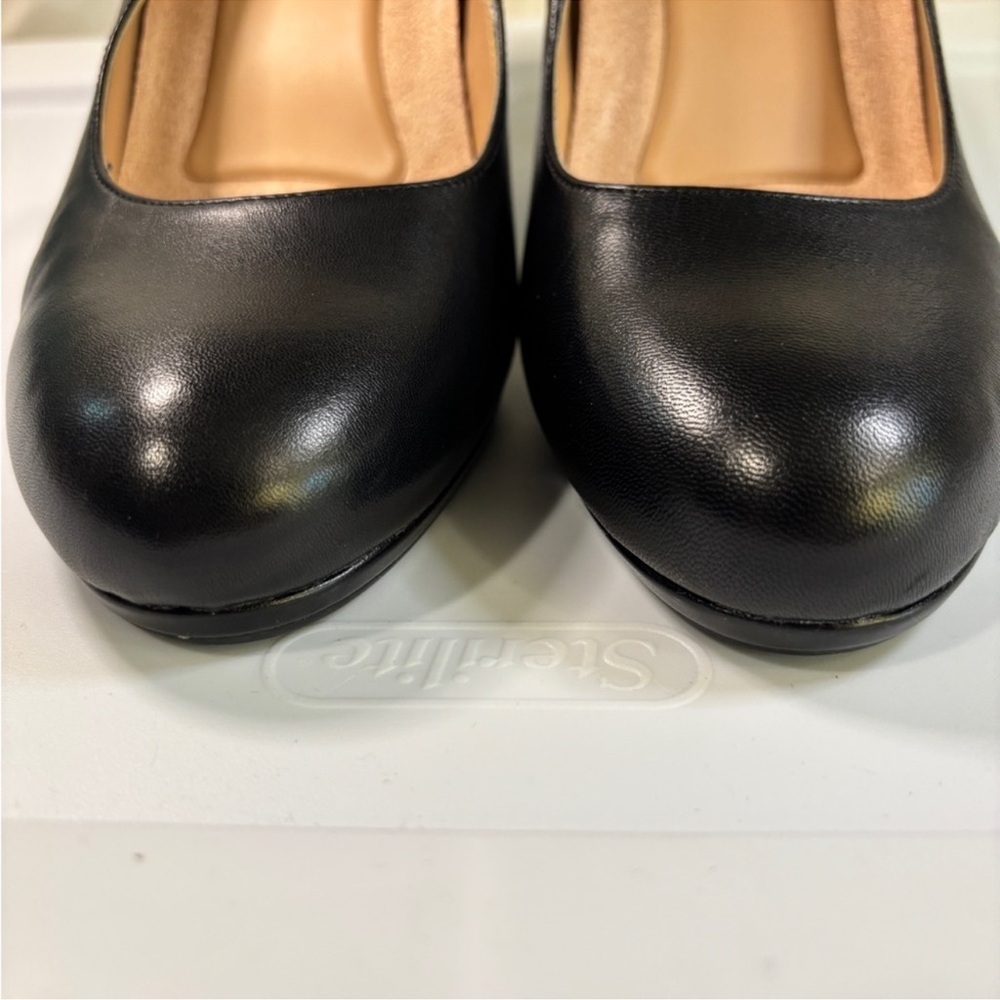 Naturalizer Elegant Black Leather Women's Pumps NWOB Size 8 Office Pin Up Retro - Picture 8 of 9
